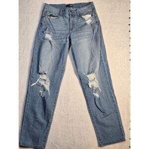 Fashion Nova Medium Wash Boyfriend Straight Leg Jeans Size 5/27 Distressed